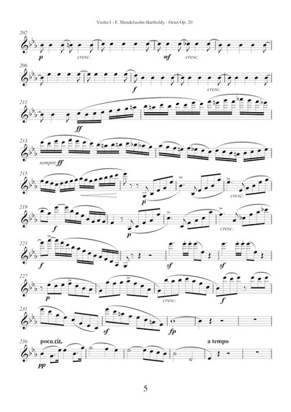 Mendelssohn - Octet in Eb major Op. 20 (parts) sheet music for strings