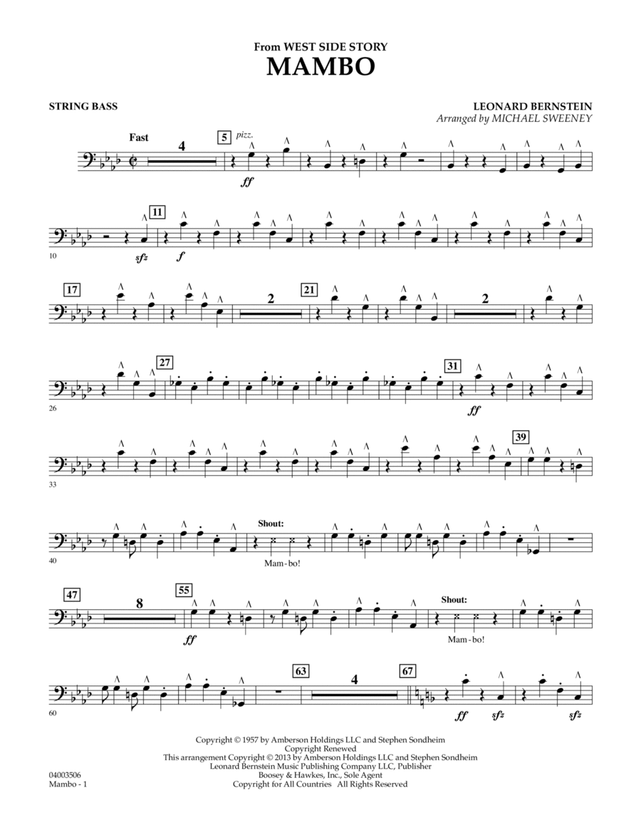 Mambo (from West Side Story) - String Bass Concert Band scores gallery preview page 1