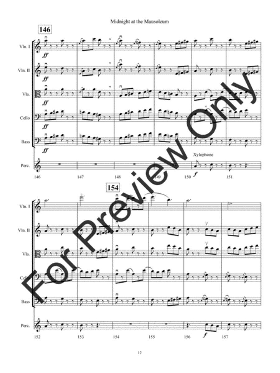 Midnight at the Mausoleum (Score) String Orchestra scores gallery preview page 15
