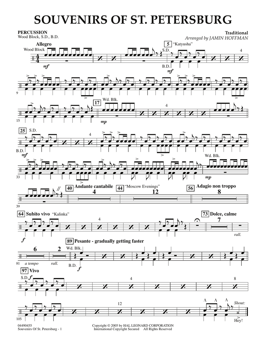 Souvenirs Of St. Petersburg - Percussion Orchestra scores gallery preview page 1