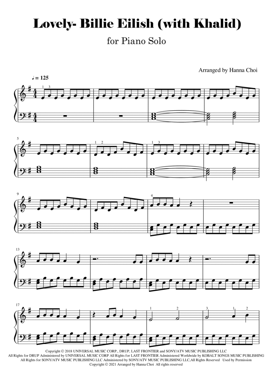 Lovely Piano Solo scores gallery preview page 1