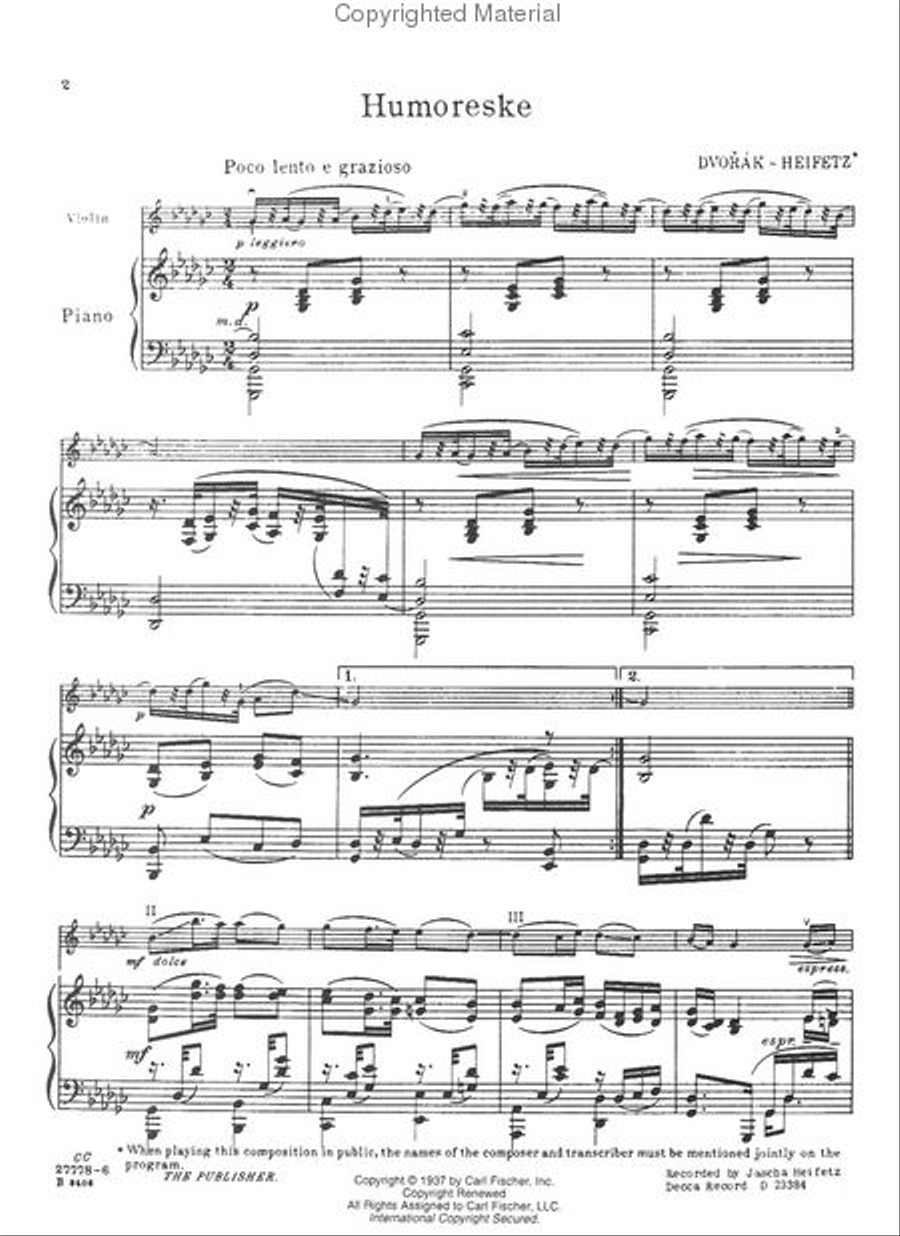 Humoreske Violin Solo scores gallery preview page 2