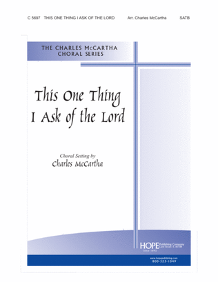 Book cover for This One Thing I Ask of the Lord