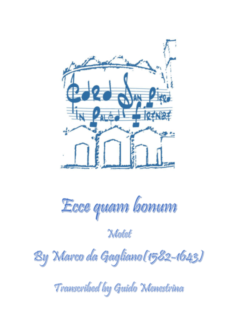 Marco da Gagliano - Ecce quam bonum (Motet) 4-Part scores gallery preview page 1