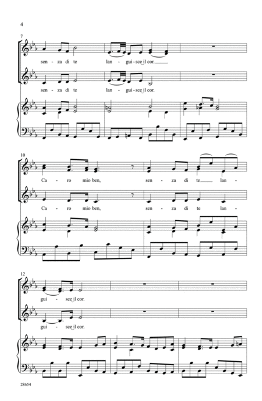 Caro Mio Ben Women's Choir scores gallery preview page 3