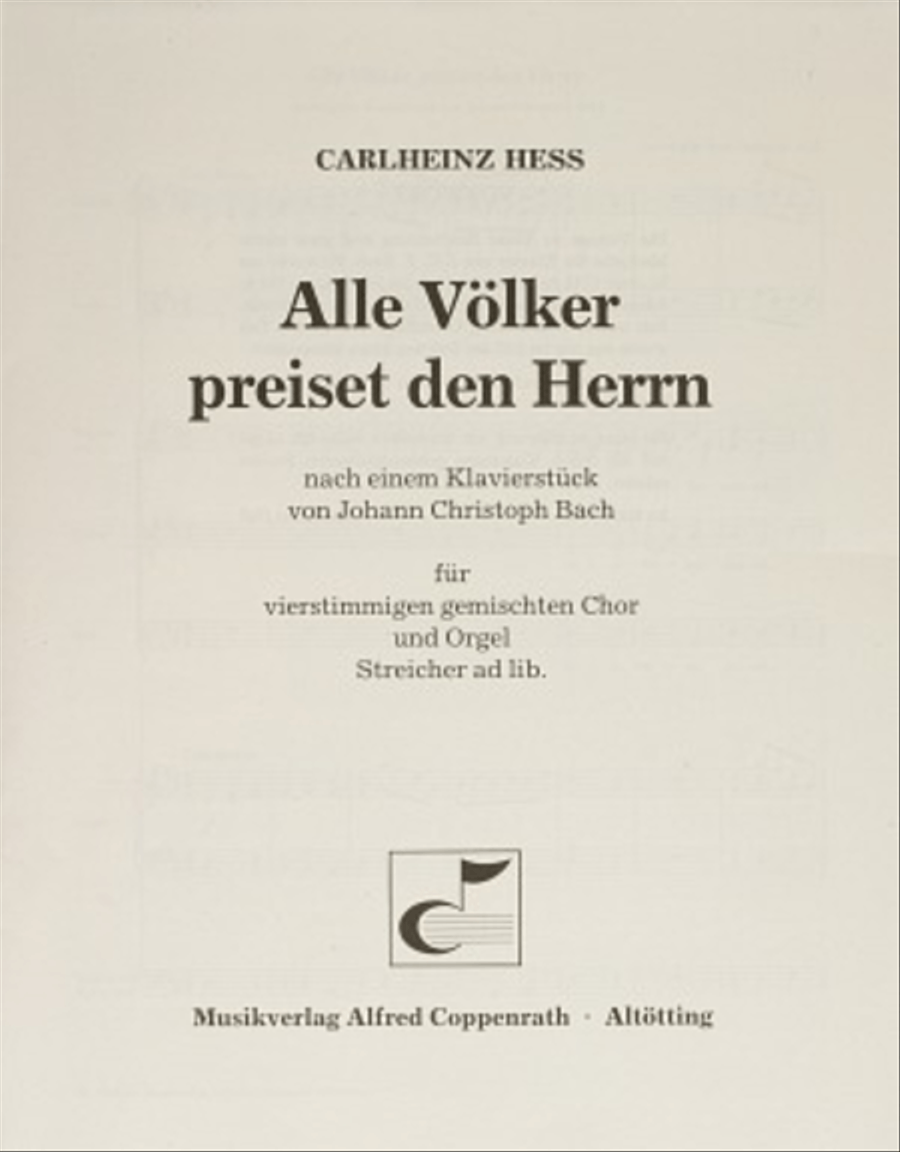 Alle Völker preiset den Herrn 4-Part scores gallery preview page 1