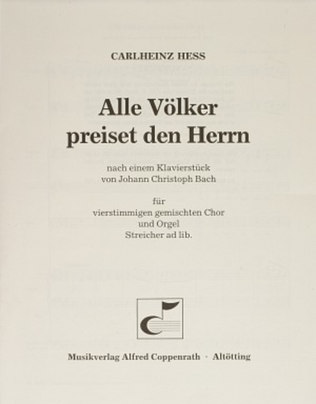 Book cover for Alle Volker preiset den Herrn