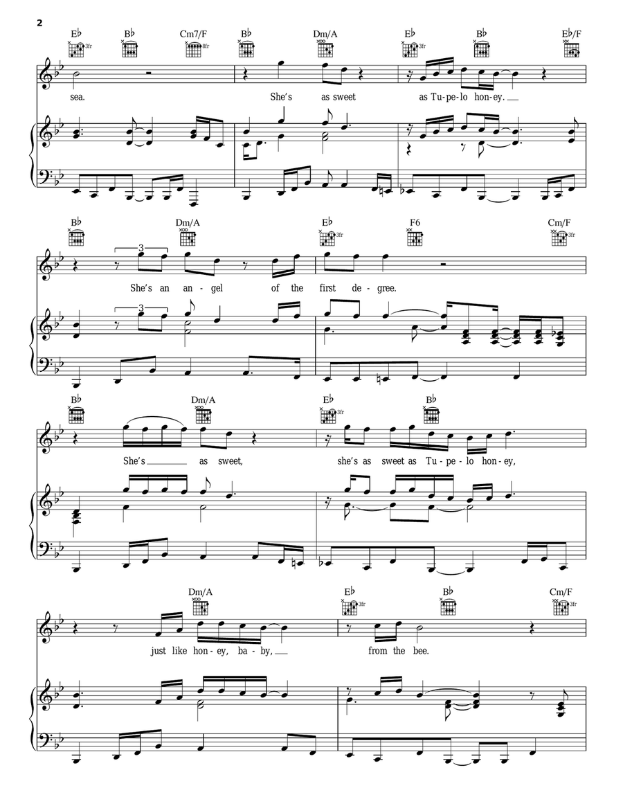 Tupelo Honey Tupelo Honey Piano, Vocal, Guitar scores gallery preview page 2