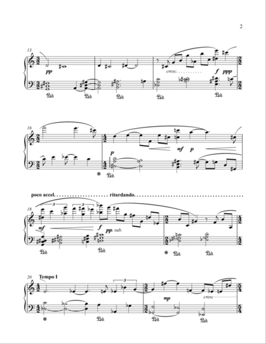 Lament for solo piano Piano Solo scores gallery preview page 2