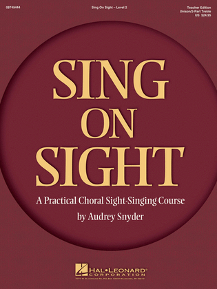 Book cover for Sing on Sight - A Practical Sight-Singing Course