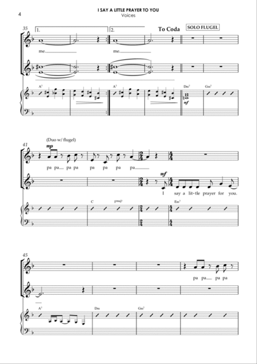 I Say A Little Prayer - Score Only Jazz Ensemble scores gallery preview page 4