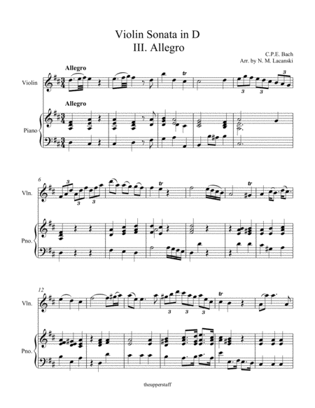 Violin Sonata in D III. Allegro