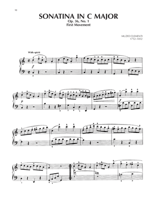 Book cover for Spiritoso, Sonatina In C Major, Op. 36, No. 1
