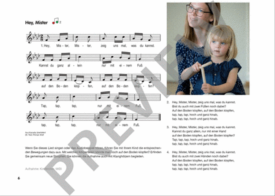 Musikgarten 2 - Frühling/Sommer - Liederheft mit CD Vol. 1 CD scores gallery preview page 5