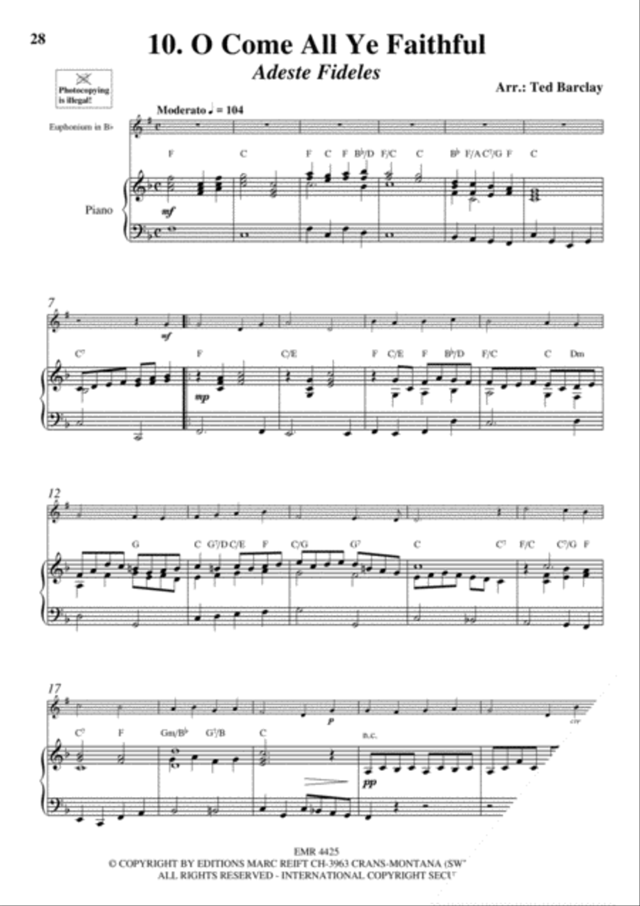 10 Easy Christmas Solos Euphonium scores gallery preview page 12