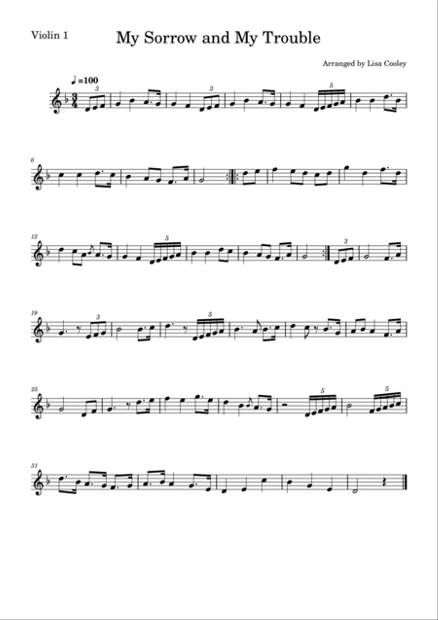 My Sorrow And My Trouble String Trio scores gallery preview page 3