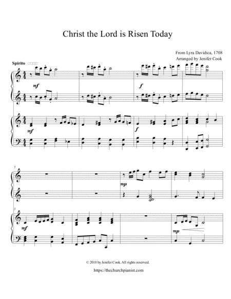 Christ the Lord is Risen Today! Piano - Digital Sheet Music