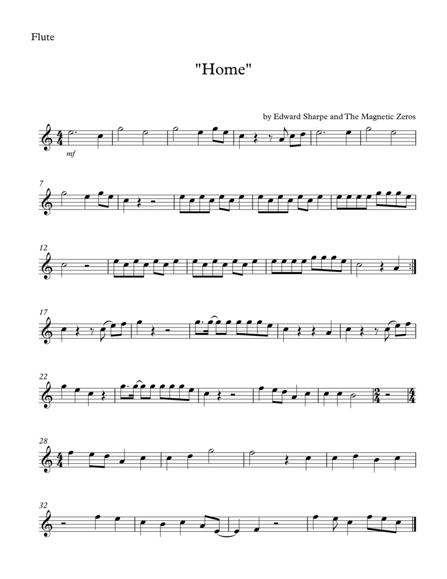 Home Flute Solo scores gallery preview page 1