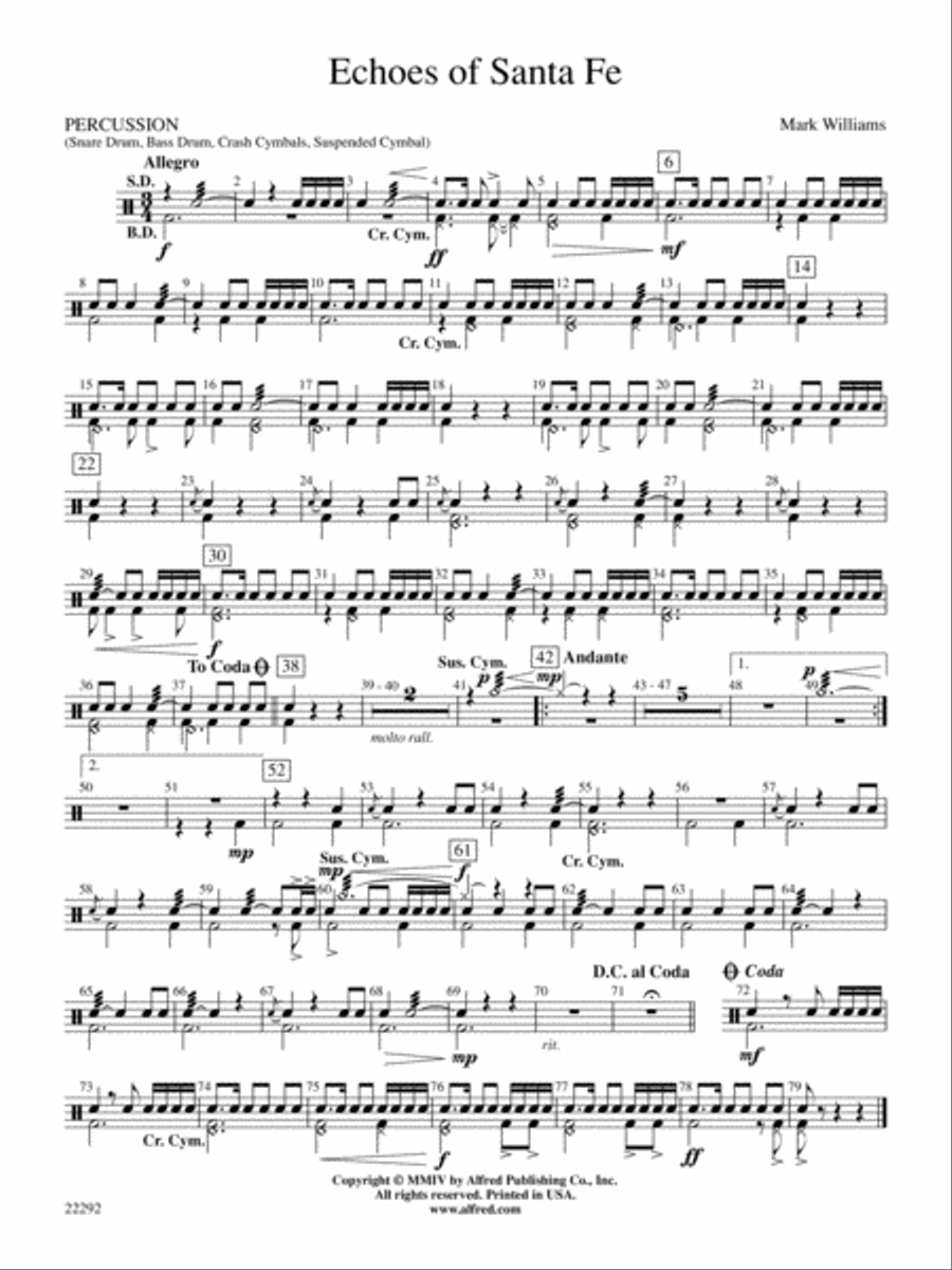 Echoes of Santa Fe: 1st Percussion Concert Band scores gallery preview page 1