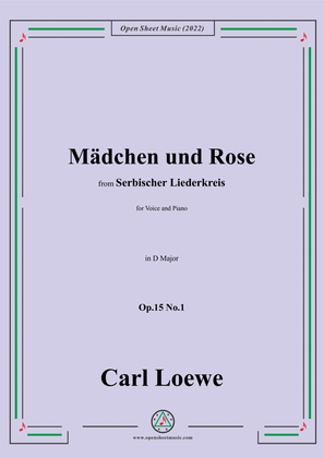 Book cover for Loewe-Mädchen und Rose,in D Major,Op.15 No.1