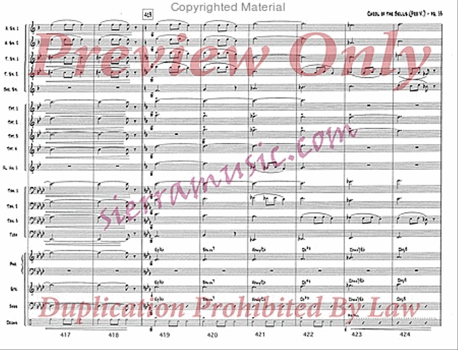 Carol of the Bells (pro) Jazz Ensemble scores gallery preview page 54
