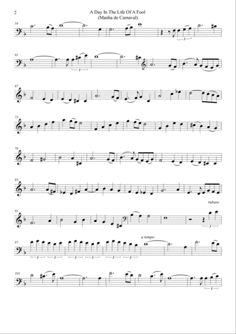 A Day In The Life Of A Fool (manha De Carnaval) String Trio scores gallery preview page 2
