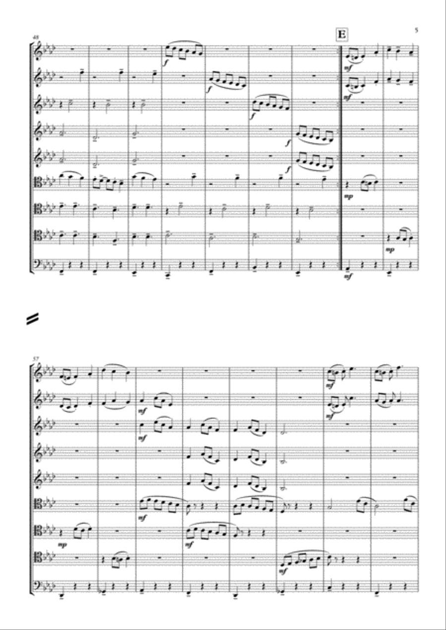 Santa Claus Is Comin' To Town Brass Ensemble scores gallery preview page 5