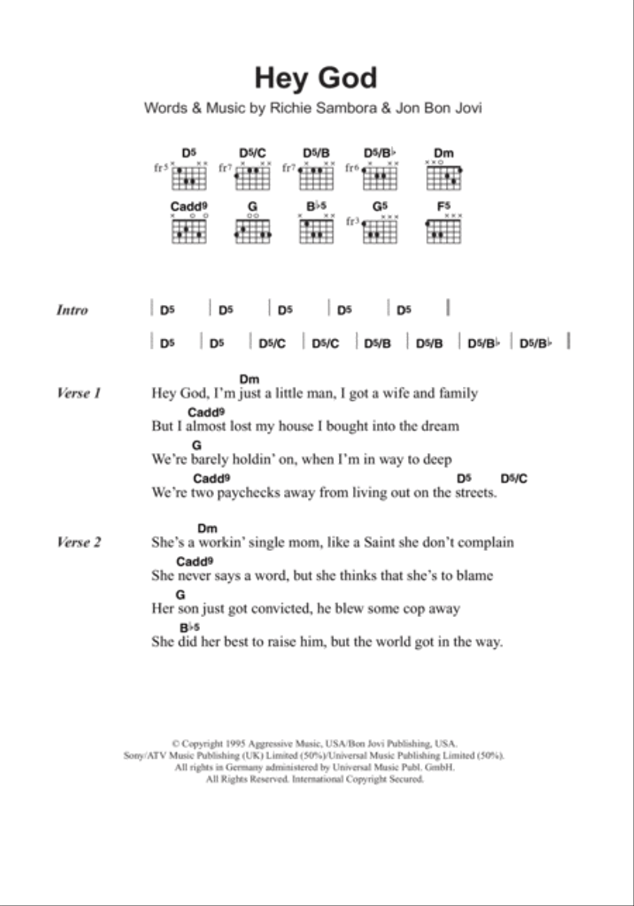 Hey God Acoustic Guitar scores gallery preview page 1