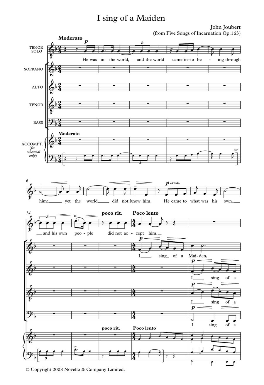 I Sing Of A Maiden I Sing Of A Maiden Piano, Vocal, Guitar scores gallery preview page 1