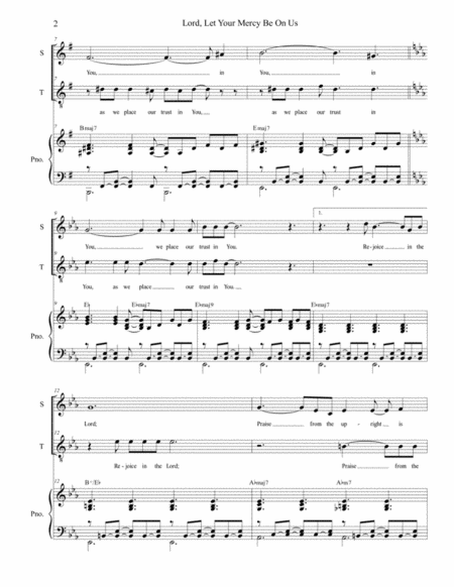 Lord, Let Your Mercy Be On Us (Psalm 33) (for 2-part choir - (Soprano and Tenor) image number null