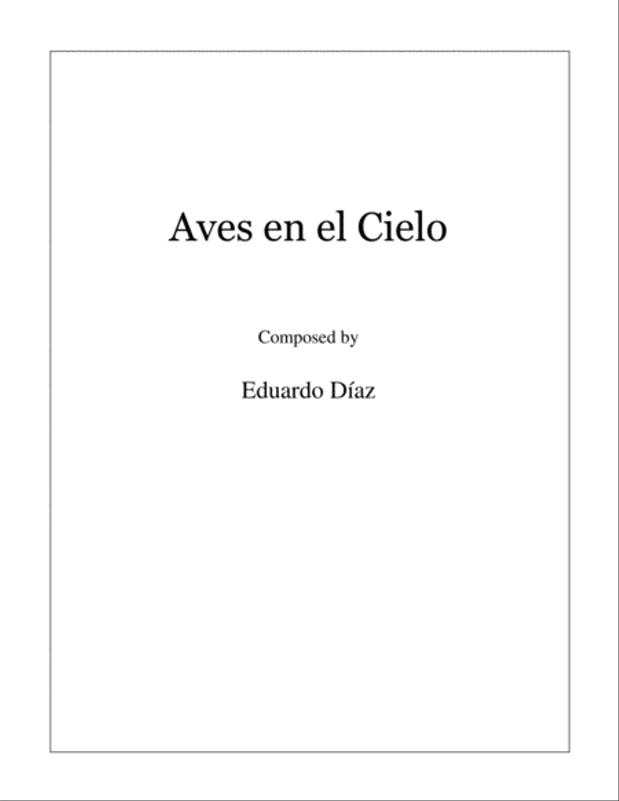 Aves en el Cielo Guitar Solo scores gallery preview page 1