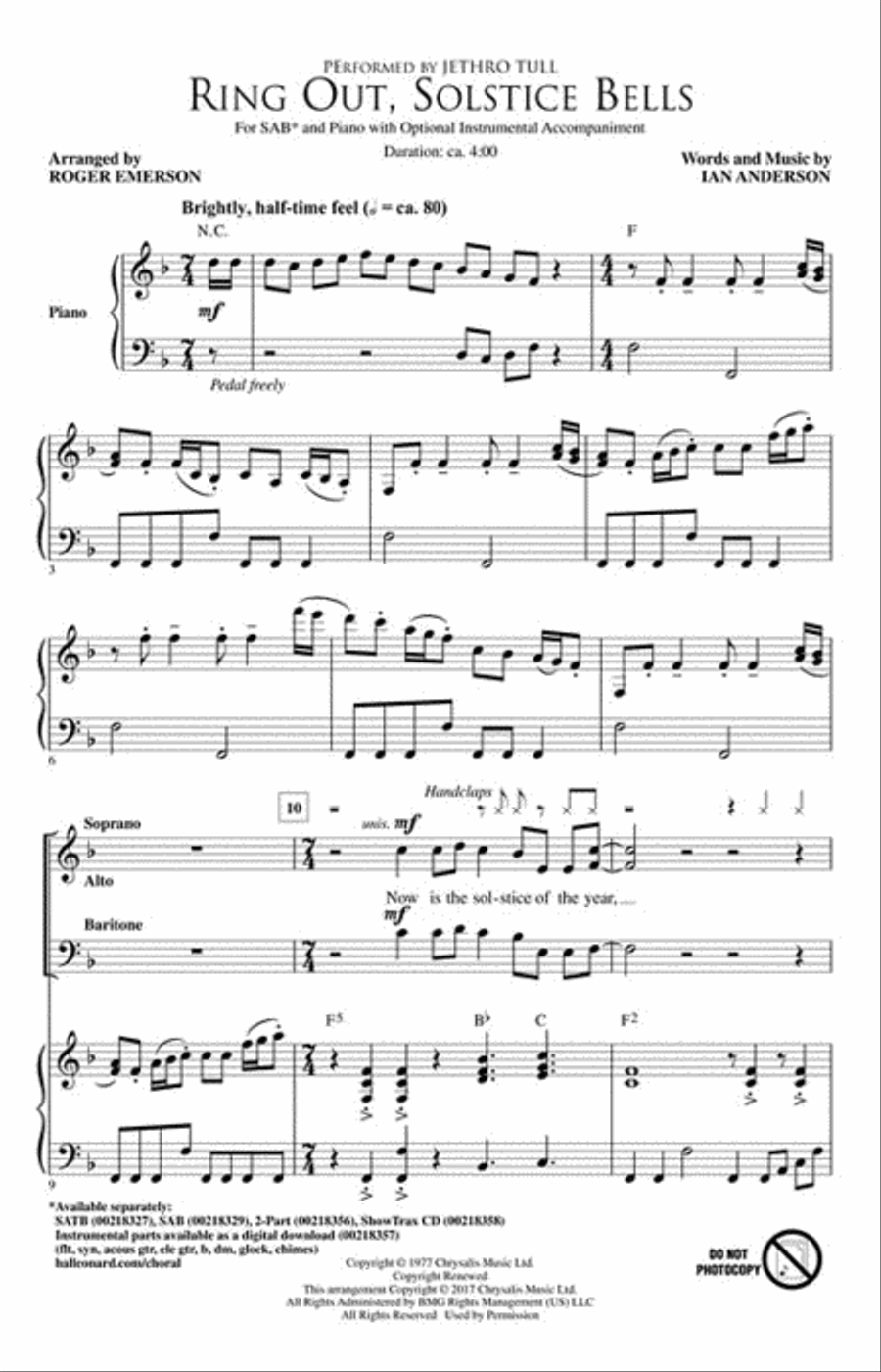 Ring Out, Solstice Bells Ring Out, Solstice Bells 3-Part scores gallery preview page 2