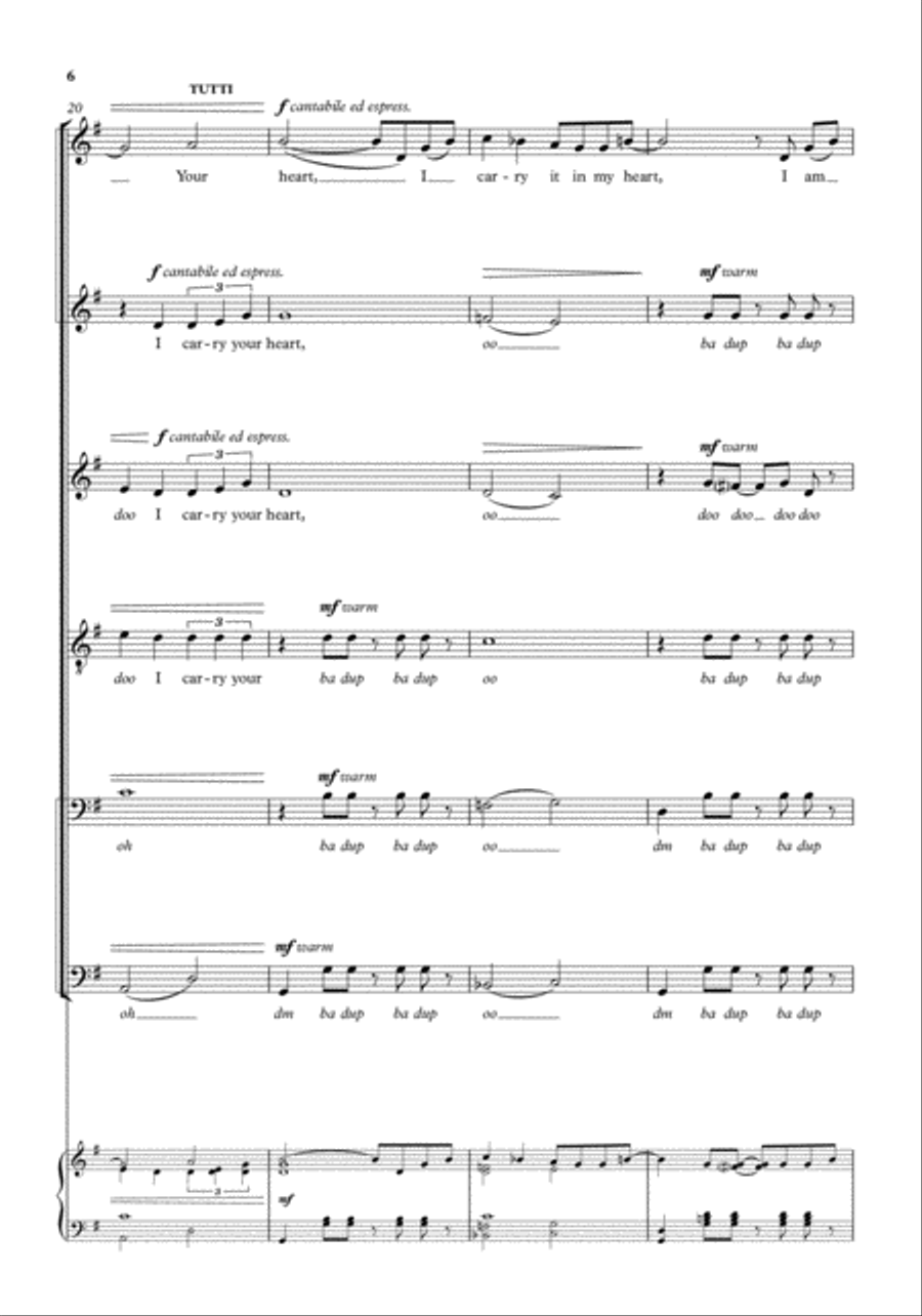 I carry your heart I carry your heart A Cappella scores gallery preview page 6