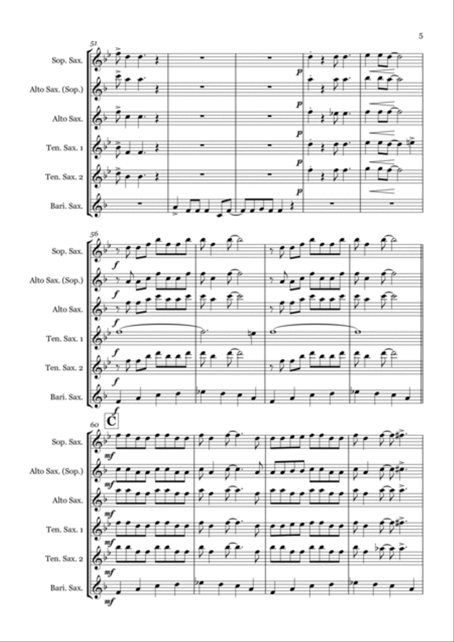 Candyman Candyman Saxophone Quintet scores gallery preview page 5