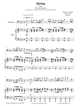 Book cover for Vivaldi: The Four Seasons Complete for Trombone & Piano