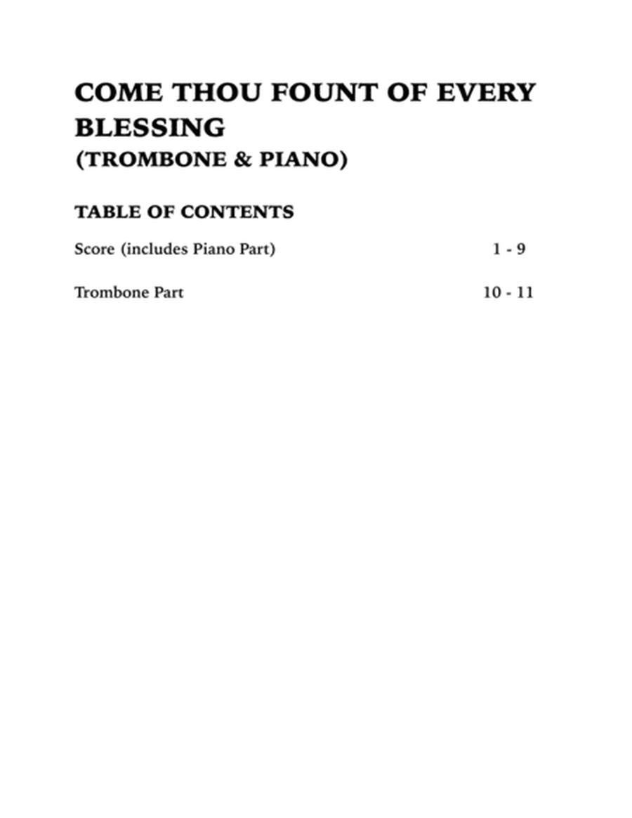 Come Thou Fount of Every Blessing (Trombone and Piano) image number null