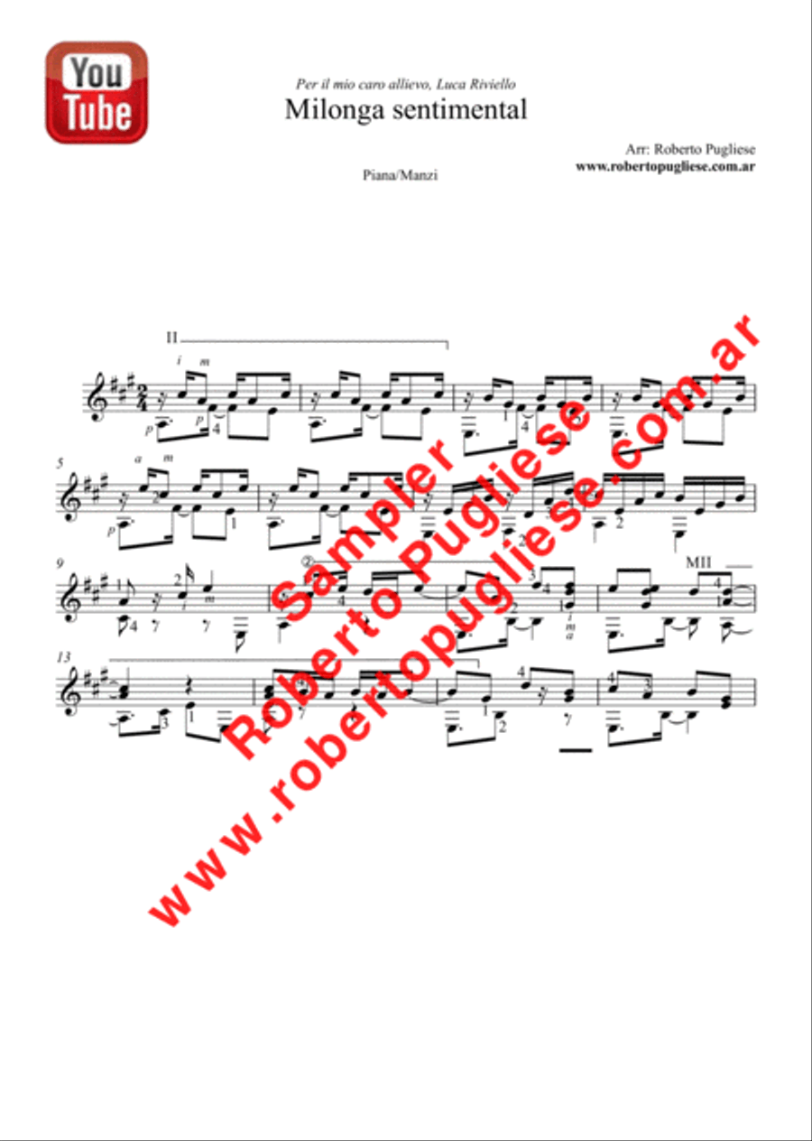 10 wonderful TANGOS for guitar by Roberto Pugliese - Volumen 4 Classical Guitar scores gallery preview page 2