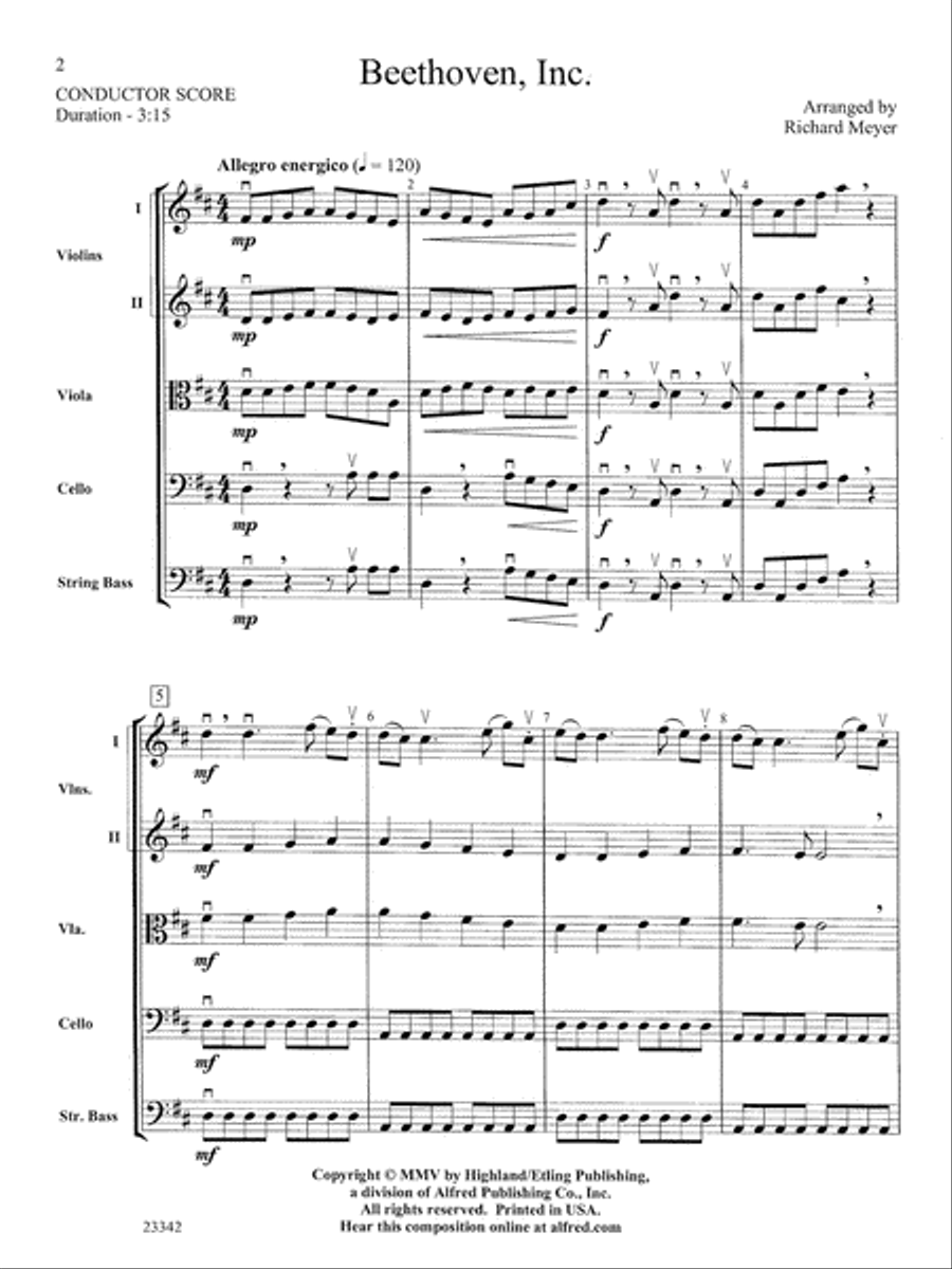 Beethoven, Inc.: Score String Orchestra scores gallery preview page 2