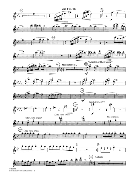 Selections from Les Miserables (arr. Bob Lowden) - Flute 2
