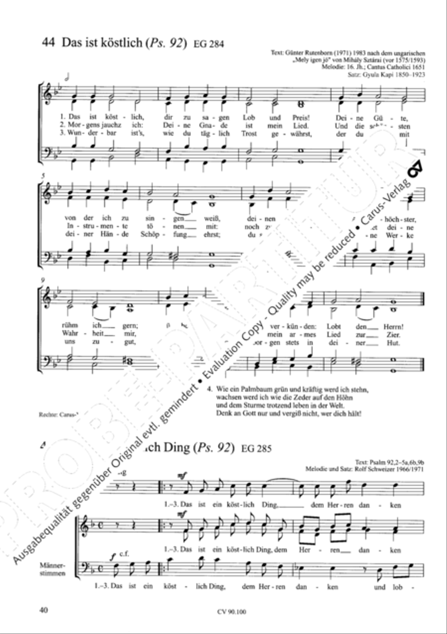 Chorsatze zum Evangelischen Gesangbuch Choir scores gallery preview page 45