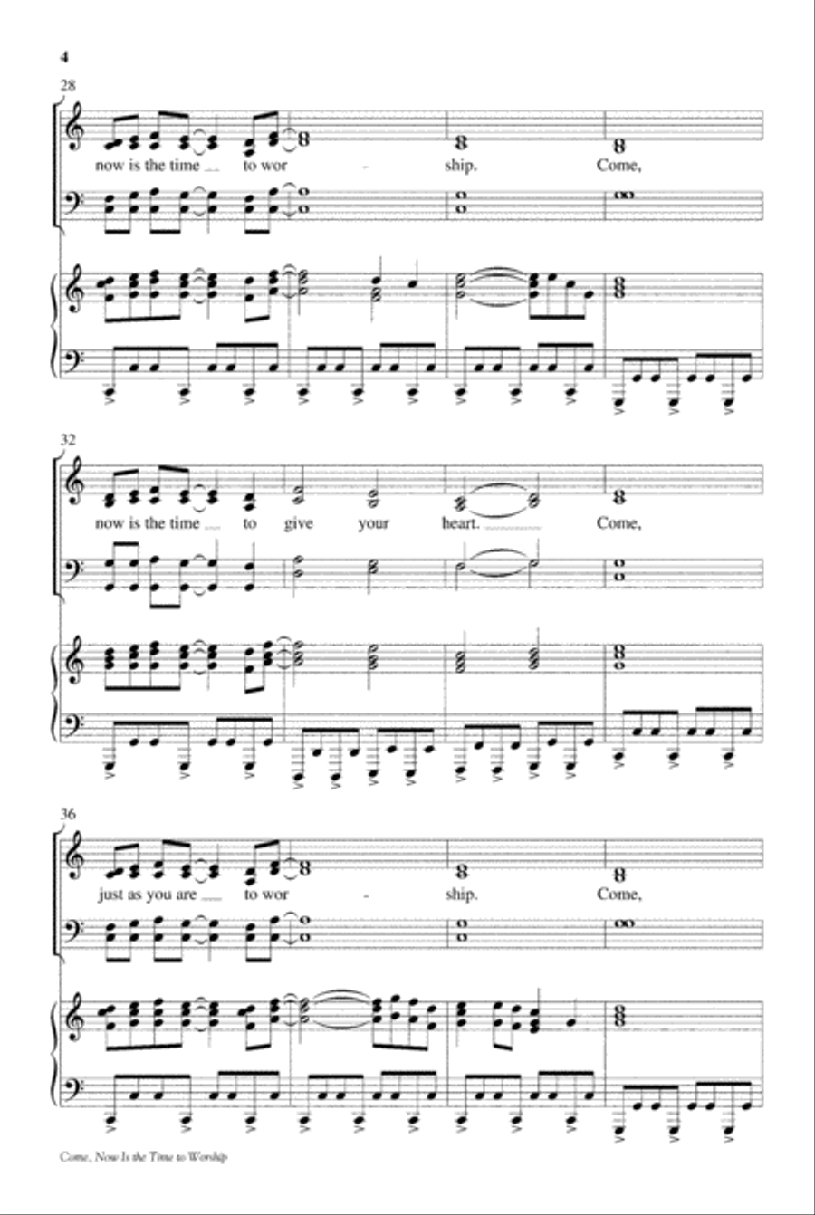 Come, Now Is the Time to Worship 4-Part scores gallery preview page 4