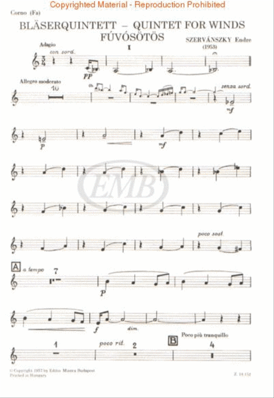 Wind Quintet No. 1 Woodwind Quintet scores gallery preview page 3