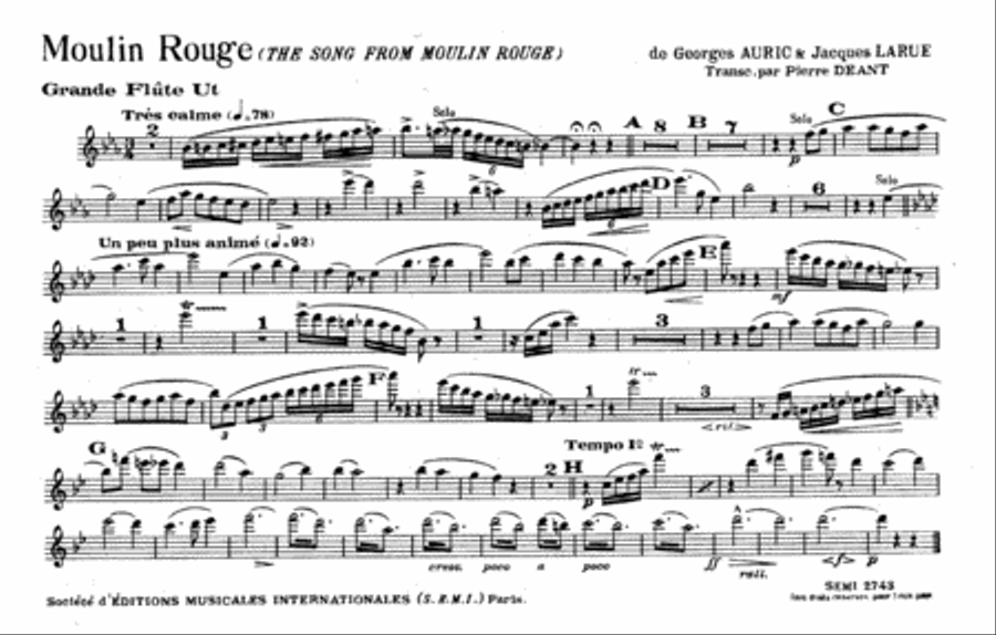 Moulin Rouge - 1952 Concert Band scores gallery preview page 1