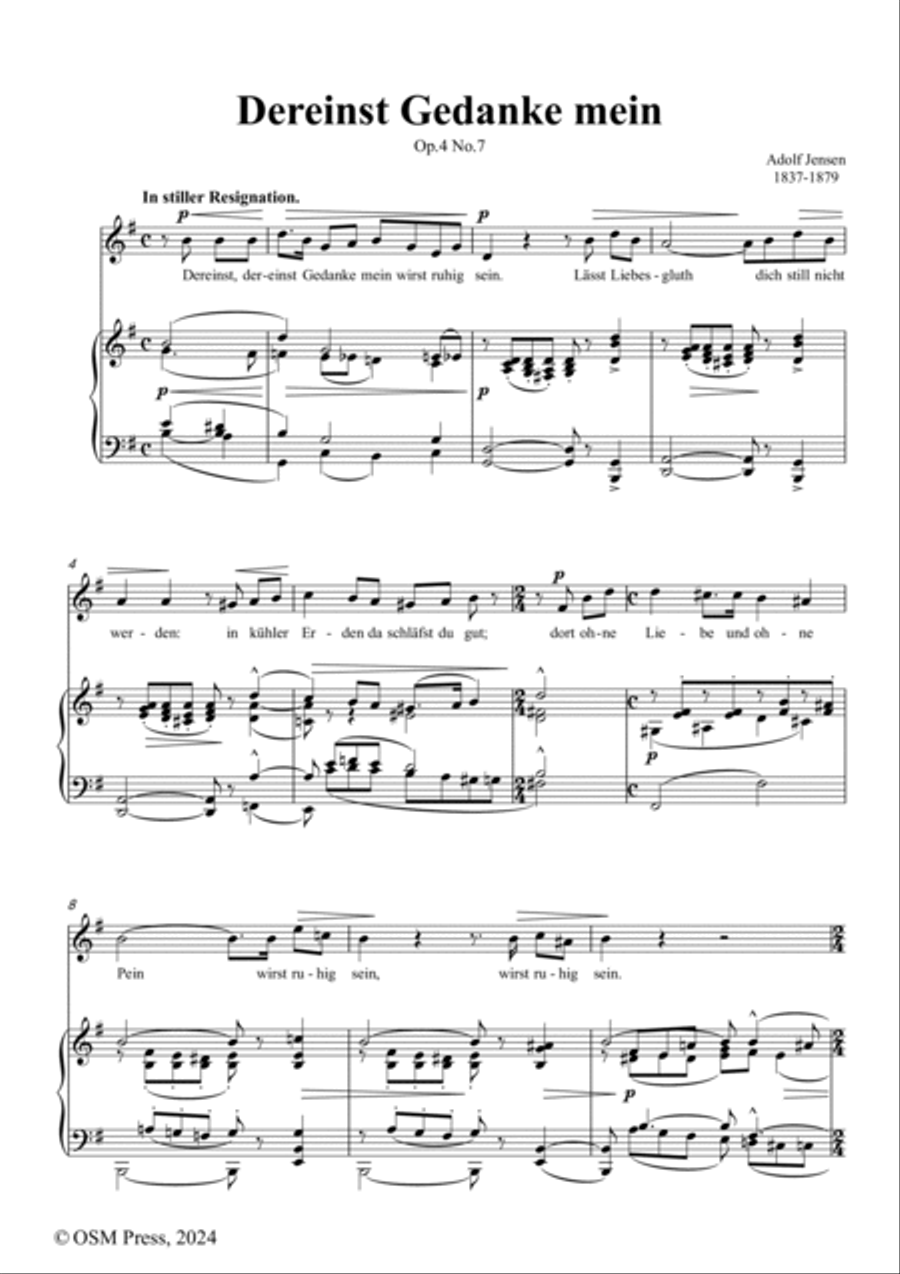 A. Jensen-Dereinst Gedanke mein,in e minor,Op.4 No.7 Voice scores gallery preview page 2