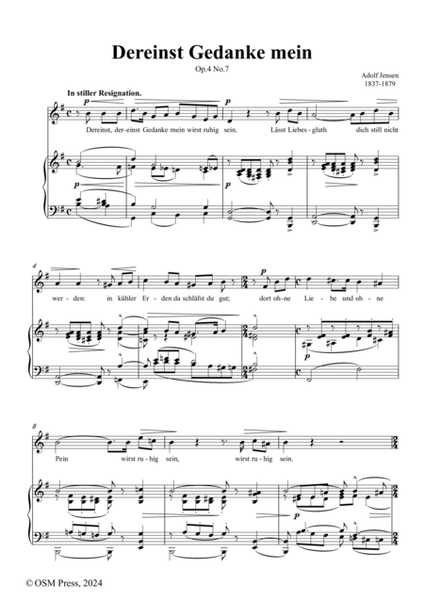 A. Jensen-Dereinst Gedanke mein,in e minor,Op.4 No.7