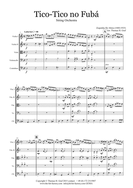 Tico-Tico no Fubá - Choro - String Orchestra image number null
