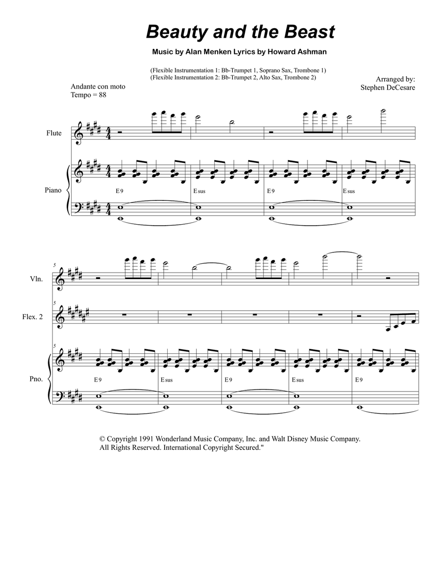 Beauty And The Beast Large Ensemble scores gallery preview page 1