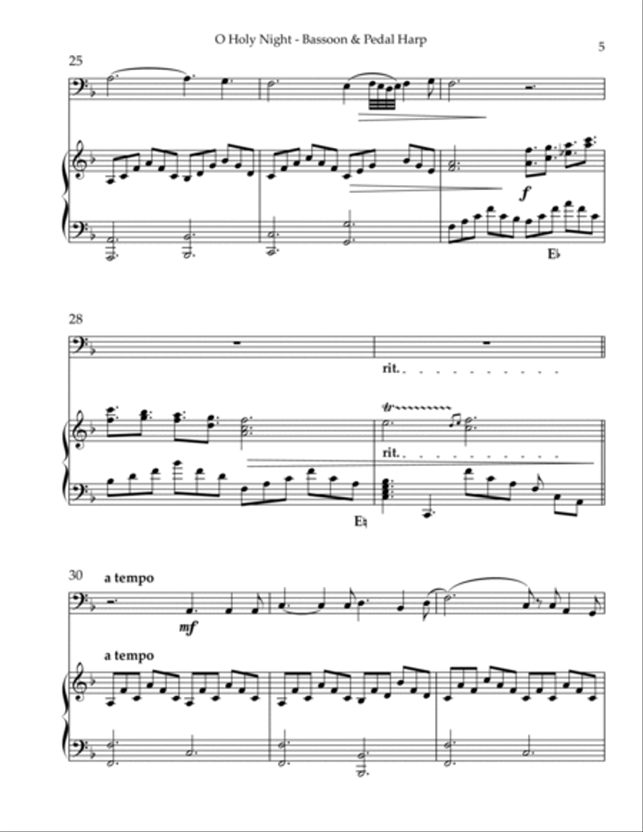 O Holy Night, Duet for Bassoon & Pedal Harp