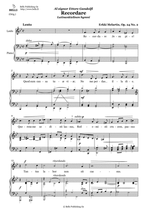 Recordare, Op. 24 No. 2 (Original key. B-flat Major)
