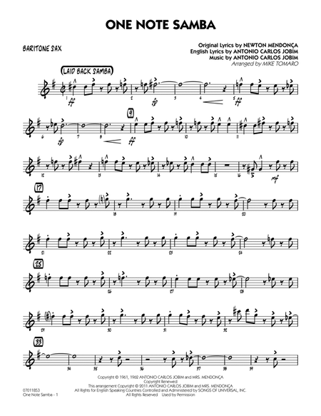 One Note Samba - Baritone Sax